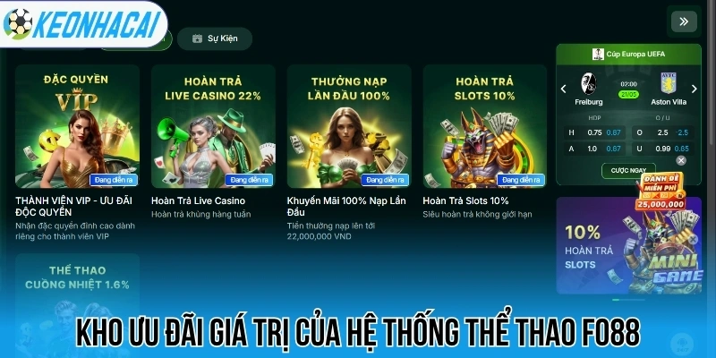 Kho ưu đãi giá trị của hệ thống thể thao Fo88