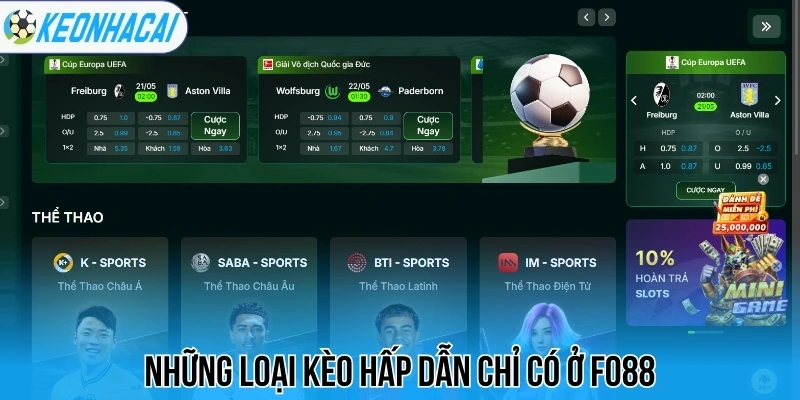 Những loại kèo hấp dẫn chỉ có ở Fo88