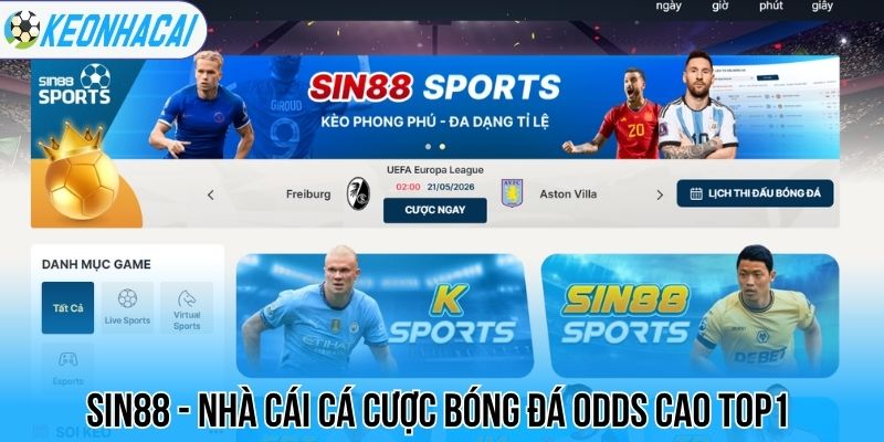 Sin88 - Nhà cái cá cược bóng đá odds cao top1 
