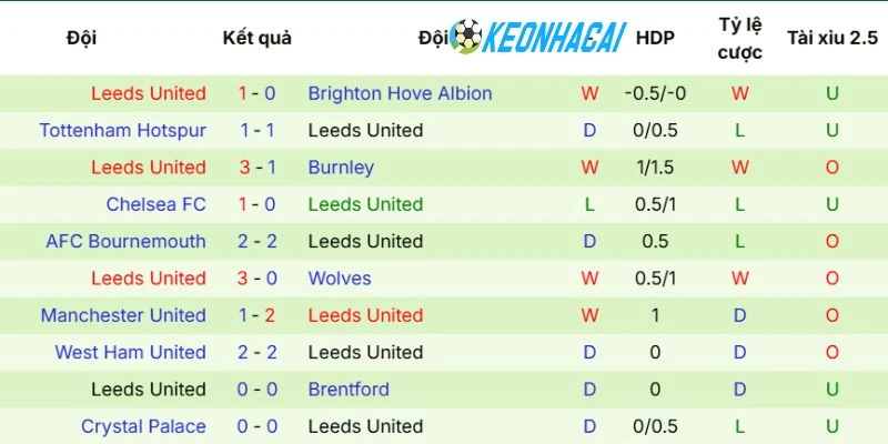 Thông tin lực lượng Leeds United trước trận 